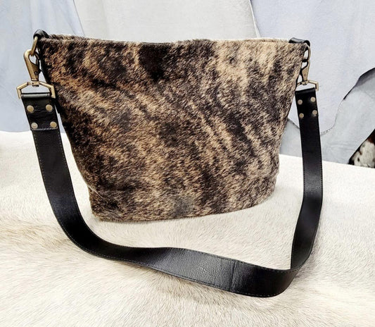 Crossbody Cowhide Bucket Purse