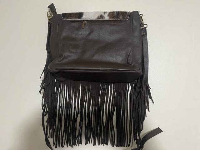 Montana Cowhide Crossbody Purse With Fringe