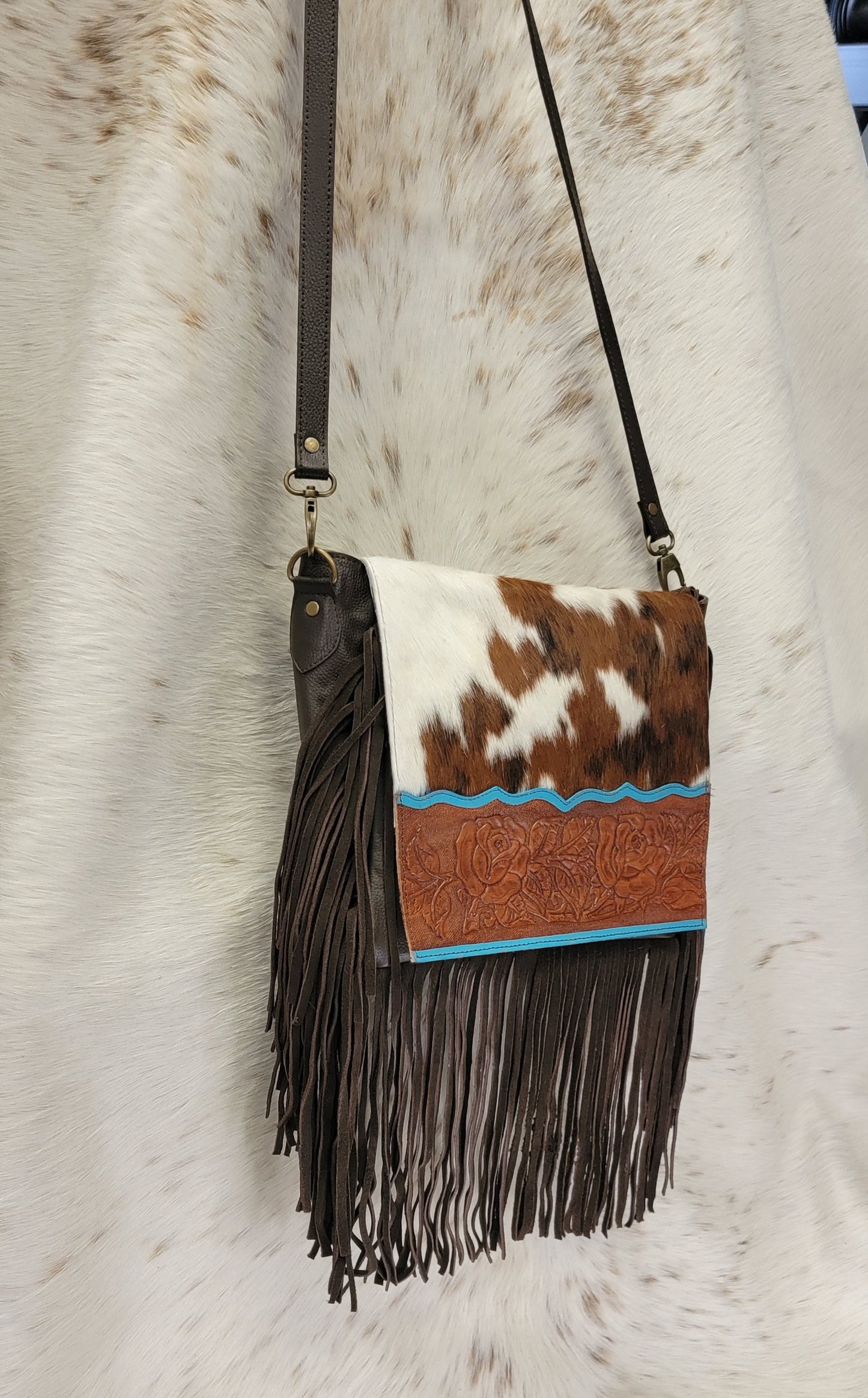 Montana Cowhide Tooled Purse