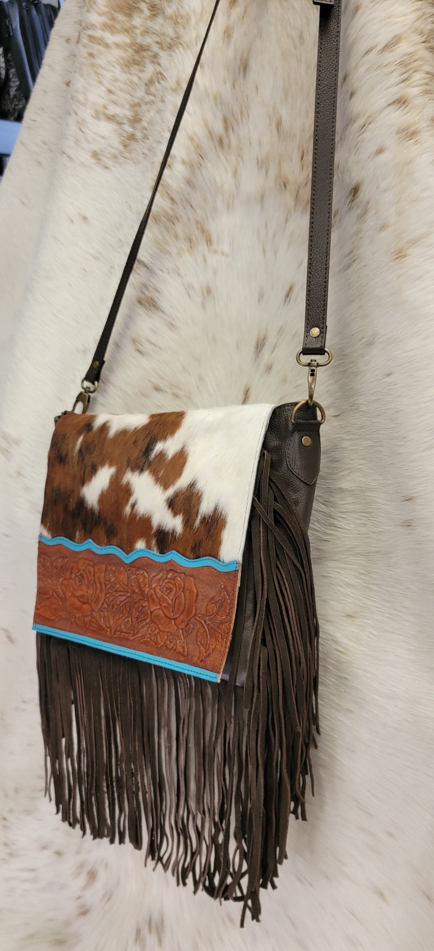 Montana Cowhide Tooled Purse