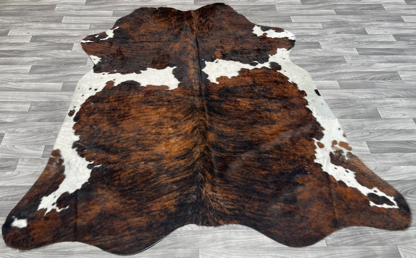 Cowhide Rug v185 Brown Tricolor