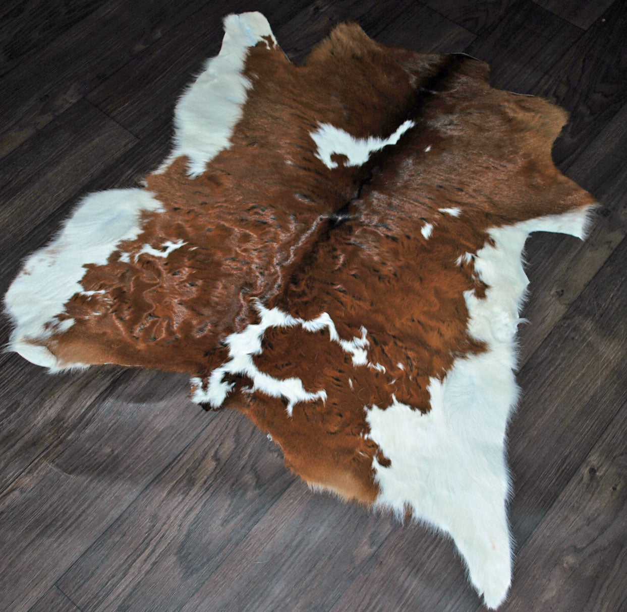 Stunning Silver Metallic Calfskin Rug – 36x31 Inches Mini Cowhide Hide, Soft & Shiny