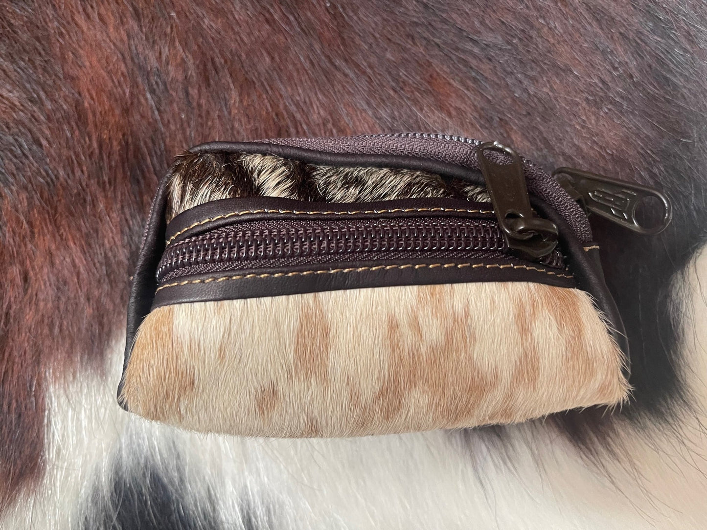 Cowhide coin Holder