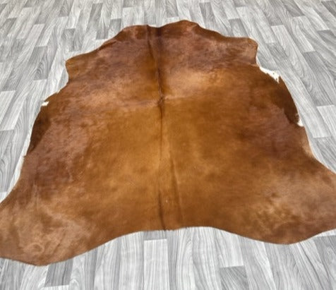 Cowhide Rug Solid Color brown v194