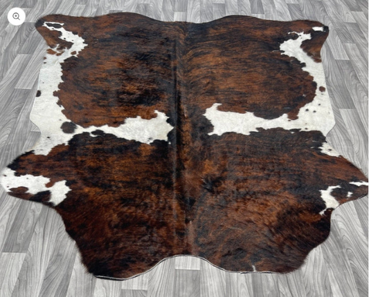 White and Brown Cowhide Rug