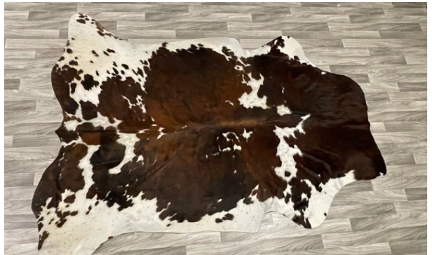 brown stained cowhide