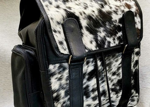 A backpack made of genuine and sustainable cowhide.
