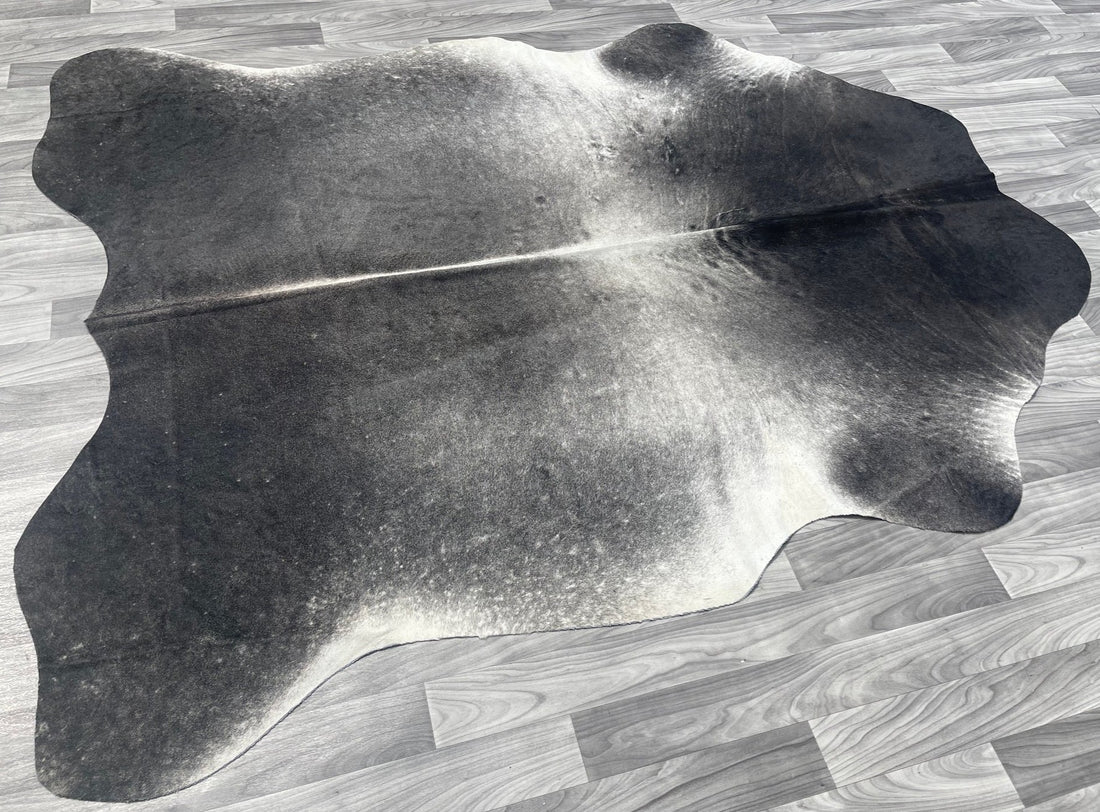 a gray cowhide rug