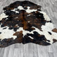 Cowhide Rug Brown Black Tricolor  v187