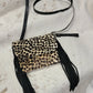 Dallas Cowhide Handbag With Fringe In Cheetah Print